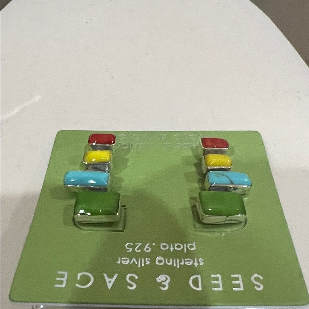 Seed & Sage | Sterling Silver Multicolor Earrings - Picture 5 of 6
